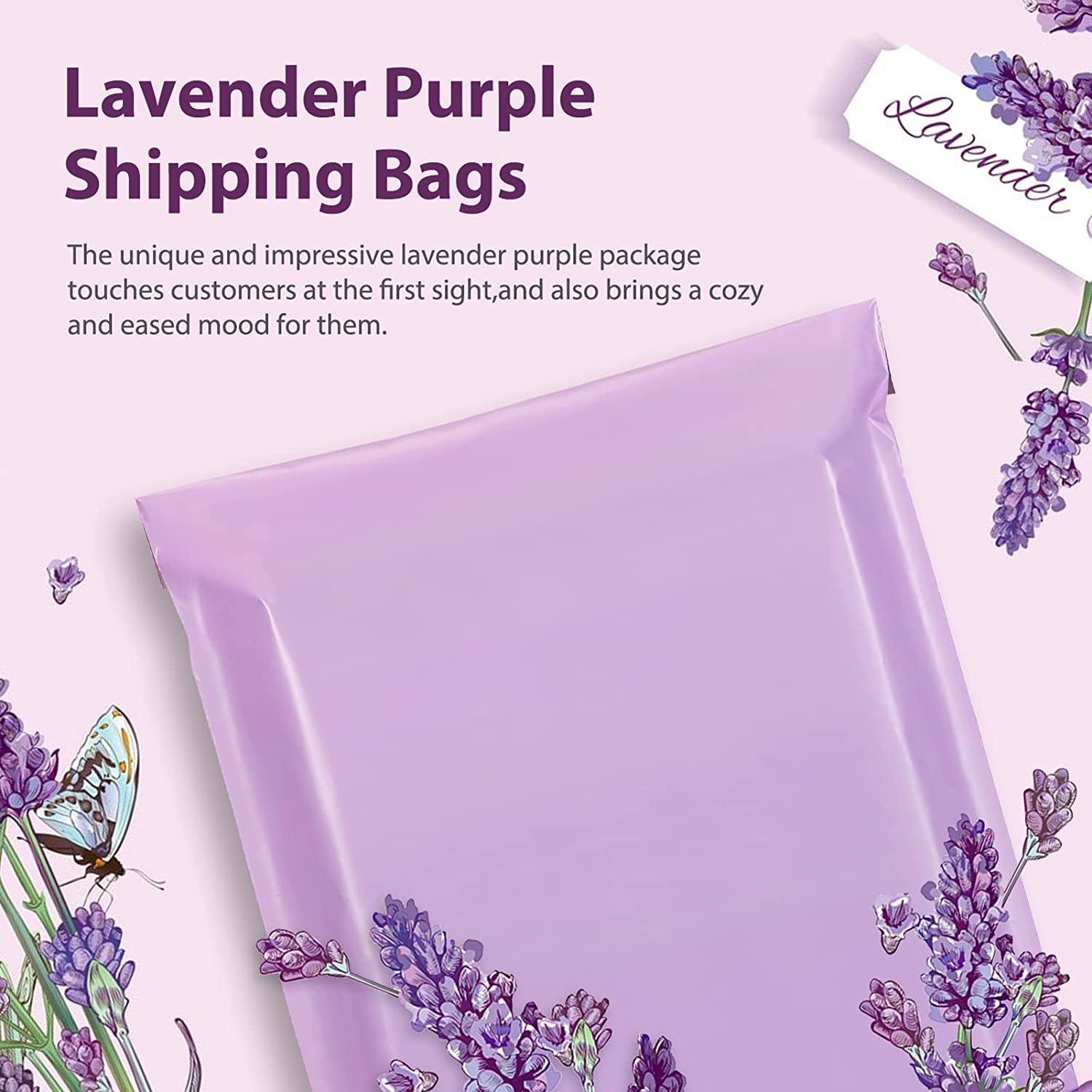 14.5x19 Poly-Mailer Envelope Shipping Bags | Light Purple