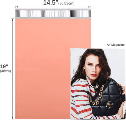 14.5x19 Poly-Mailer Envelope Shipping Bags | Peach Pink