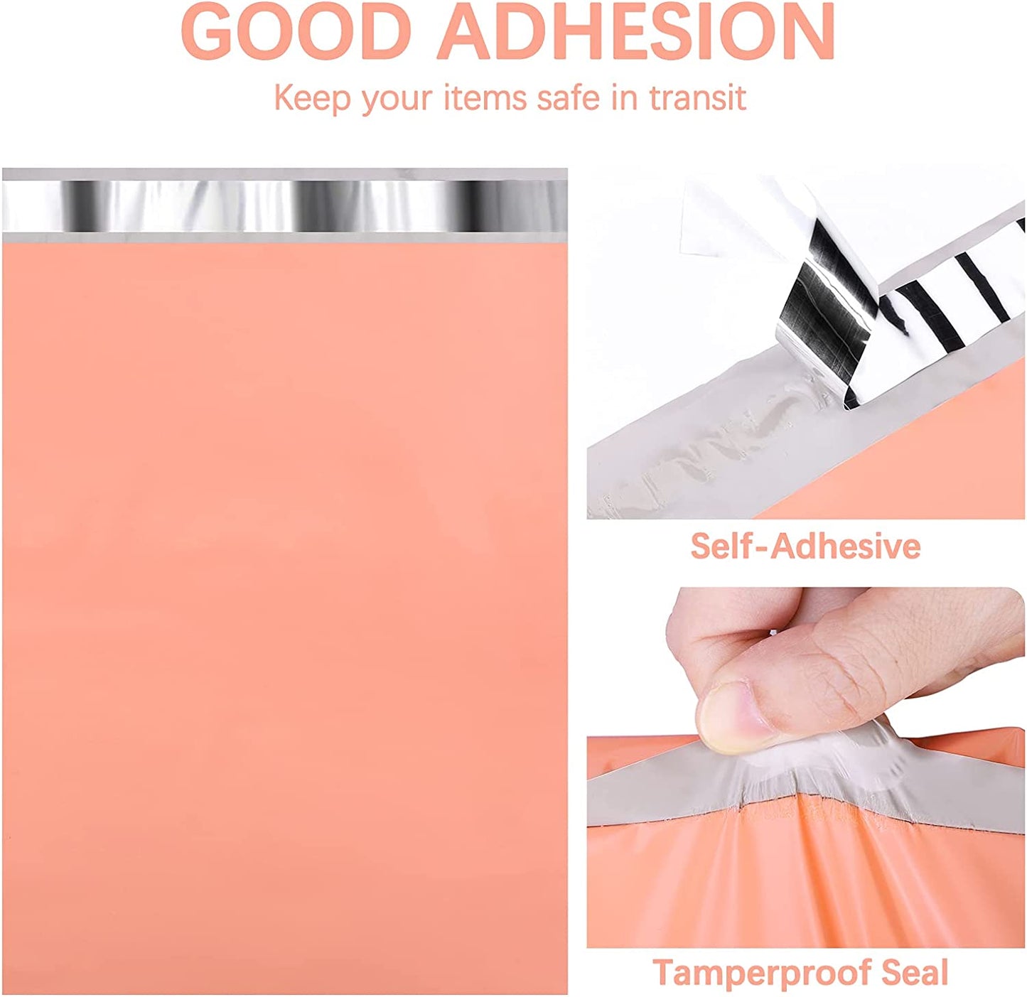 14.5x19 Poly-Mailer Envelope Shipping Bags | Peach Pink