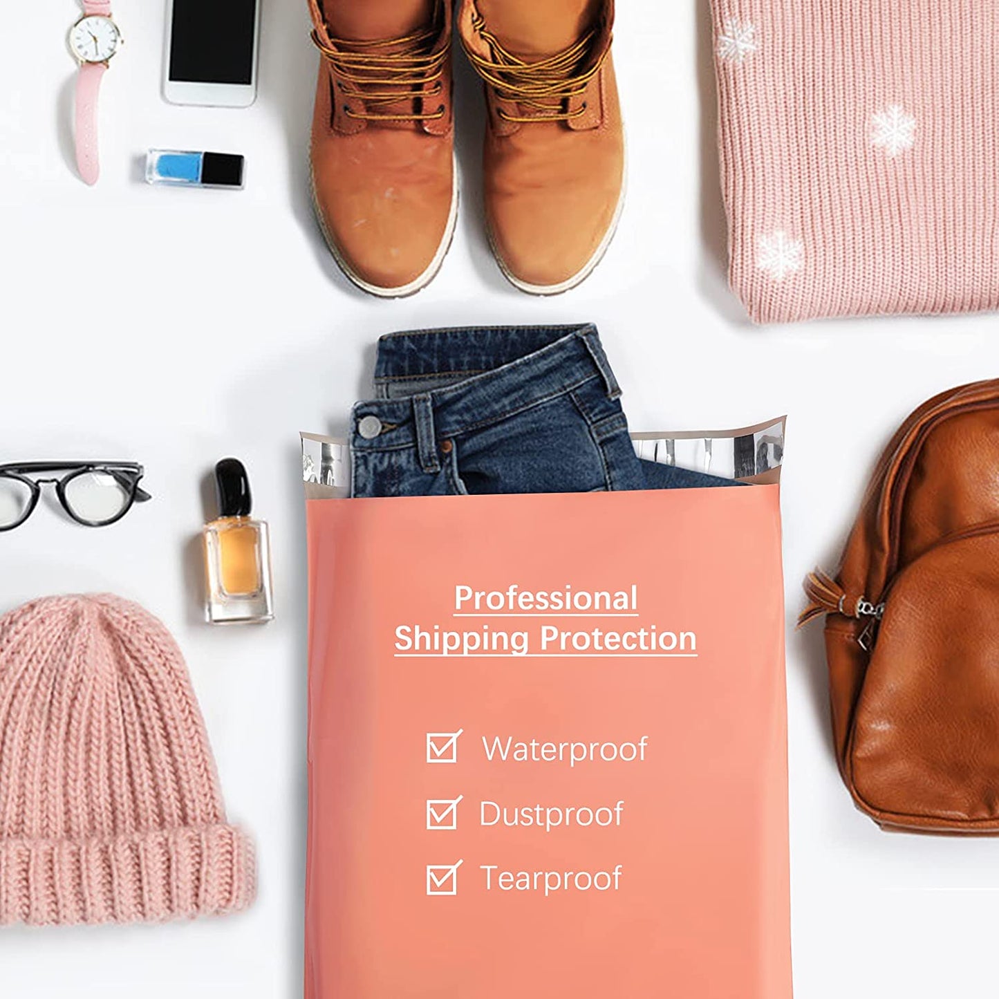 14.5x19 Poly-Mailer Envelope Shipping Bags | Peach Pink