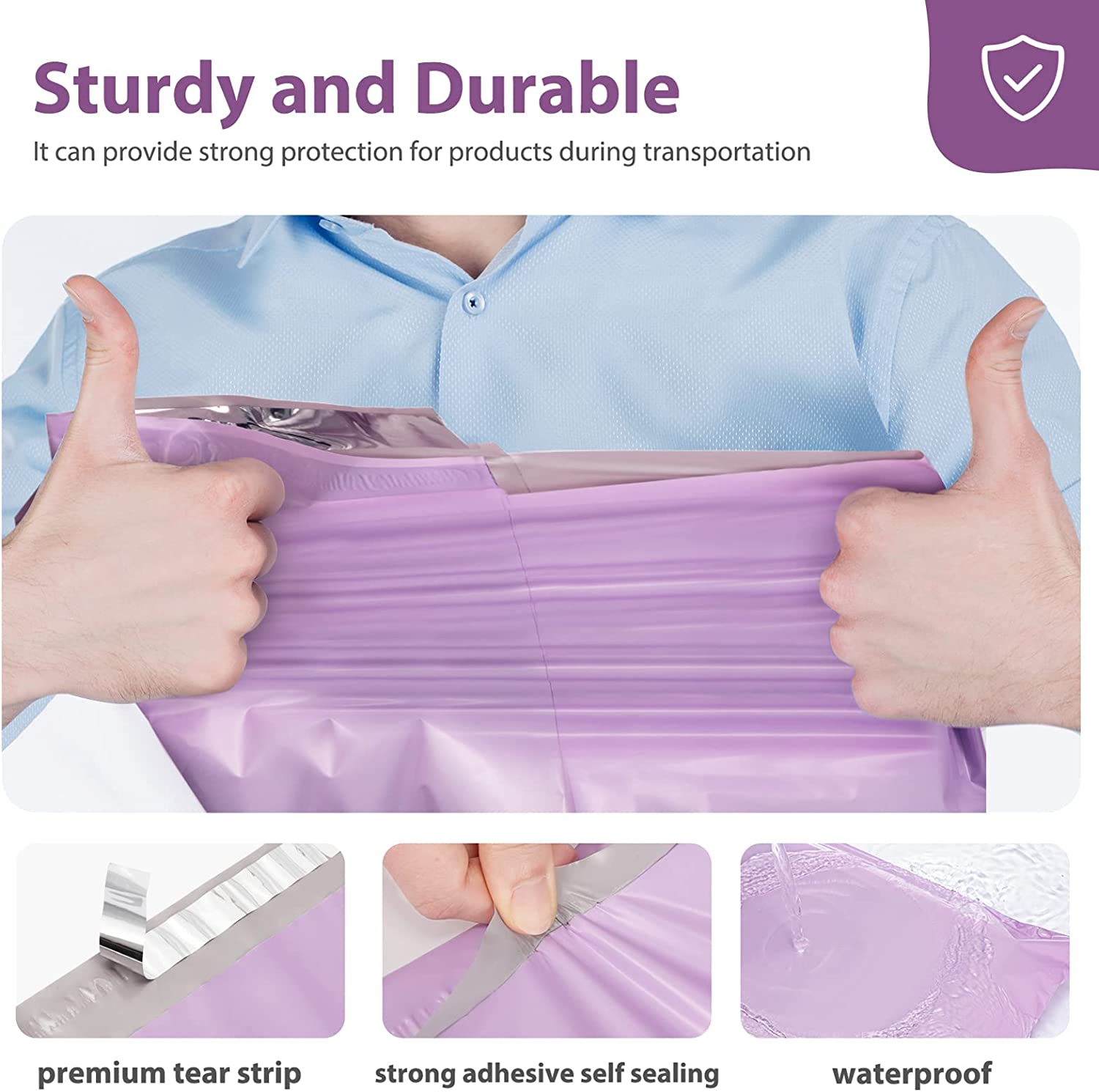 19x24 Poly-Mailer Envelope Shipping Bags | Light Purple