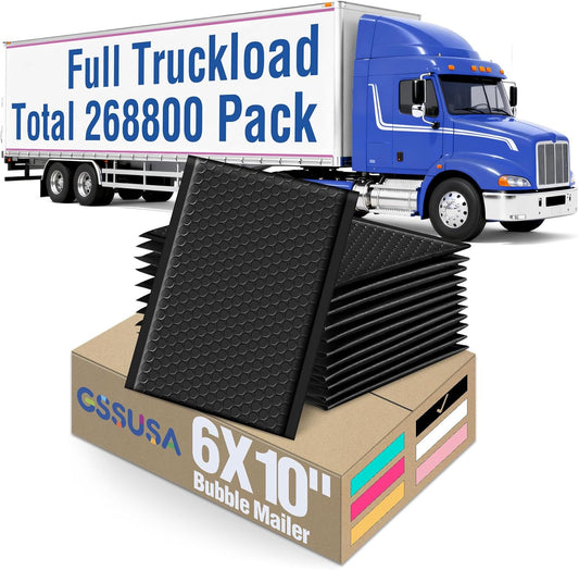 GSSUSA Black Bubble Mailers 6x10 Small Padded Envelopes 268800 Pack,Strong Adhesion Bubble Mailer Self-Seal Bubble Envelopes for Small Business