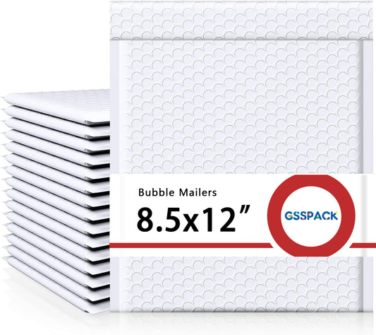 GSSPACK 8.5x12 Bubble-Mailer Padded Envelope | White