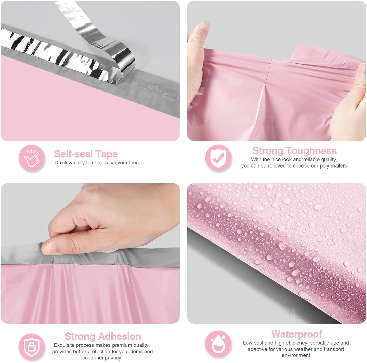 GSSPACK 10x13 Poly-Mailer Envelope Shipping Bags | Sakura Pink