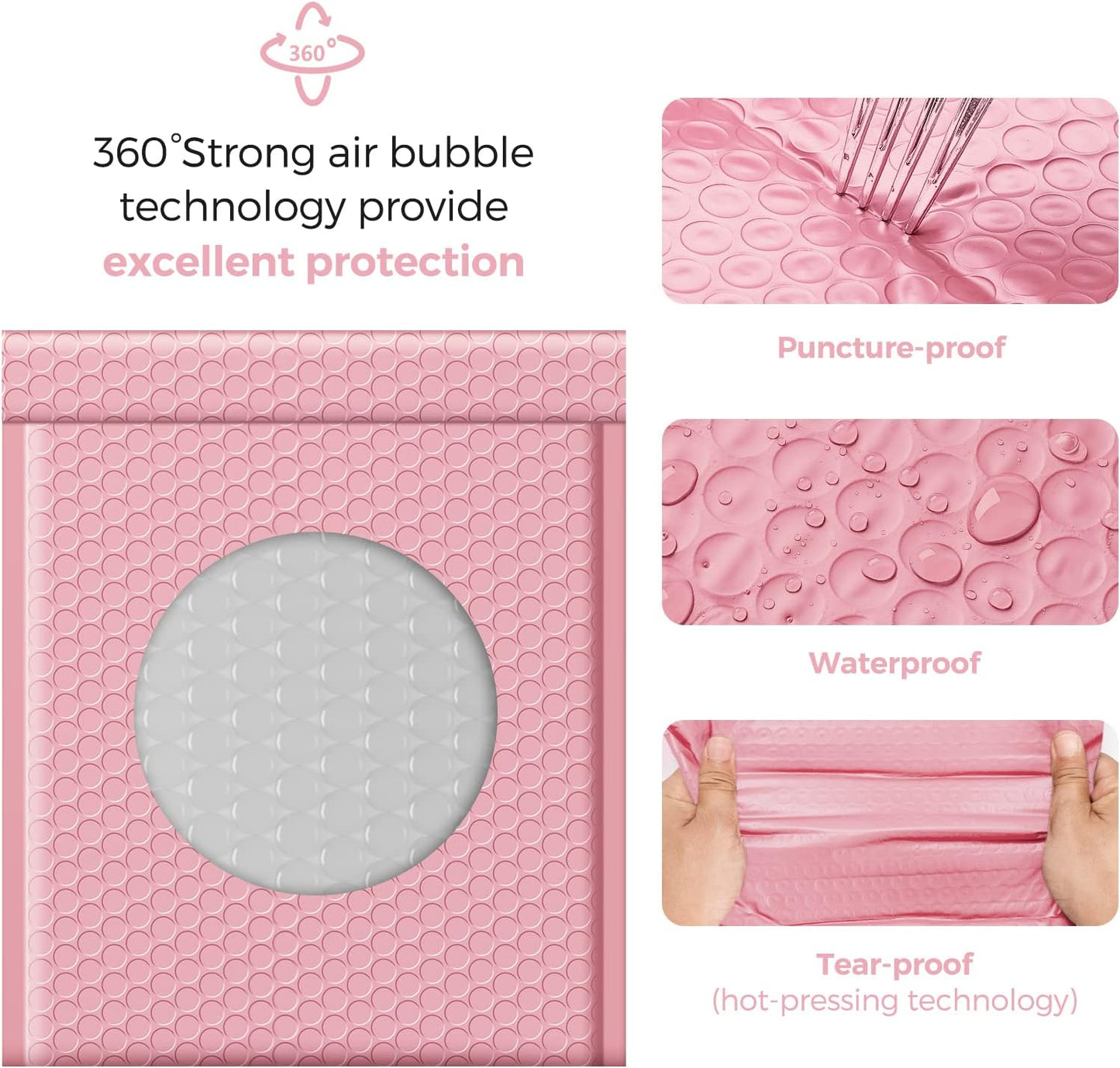 GSSPACK 8.5x12 Bubble-Mailer Padded Envelope | Sakura Pink