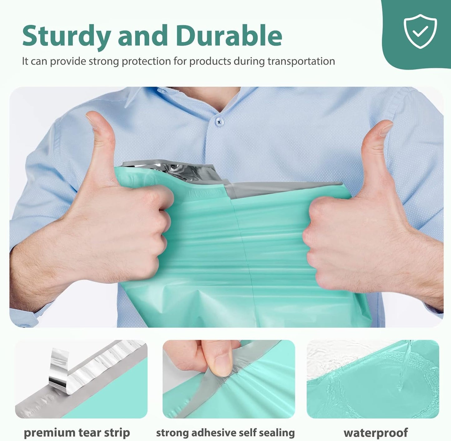 GSSPACK 10x13 Poly-Mailer Envelope Shipping Bags | Teal