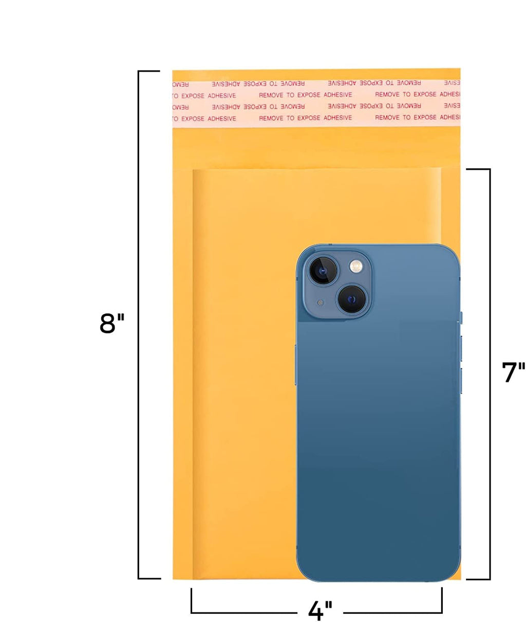 4x8  Kraft Bubble-Mailer Padded Envelope | Yellow