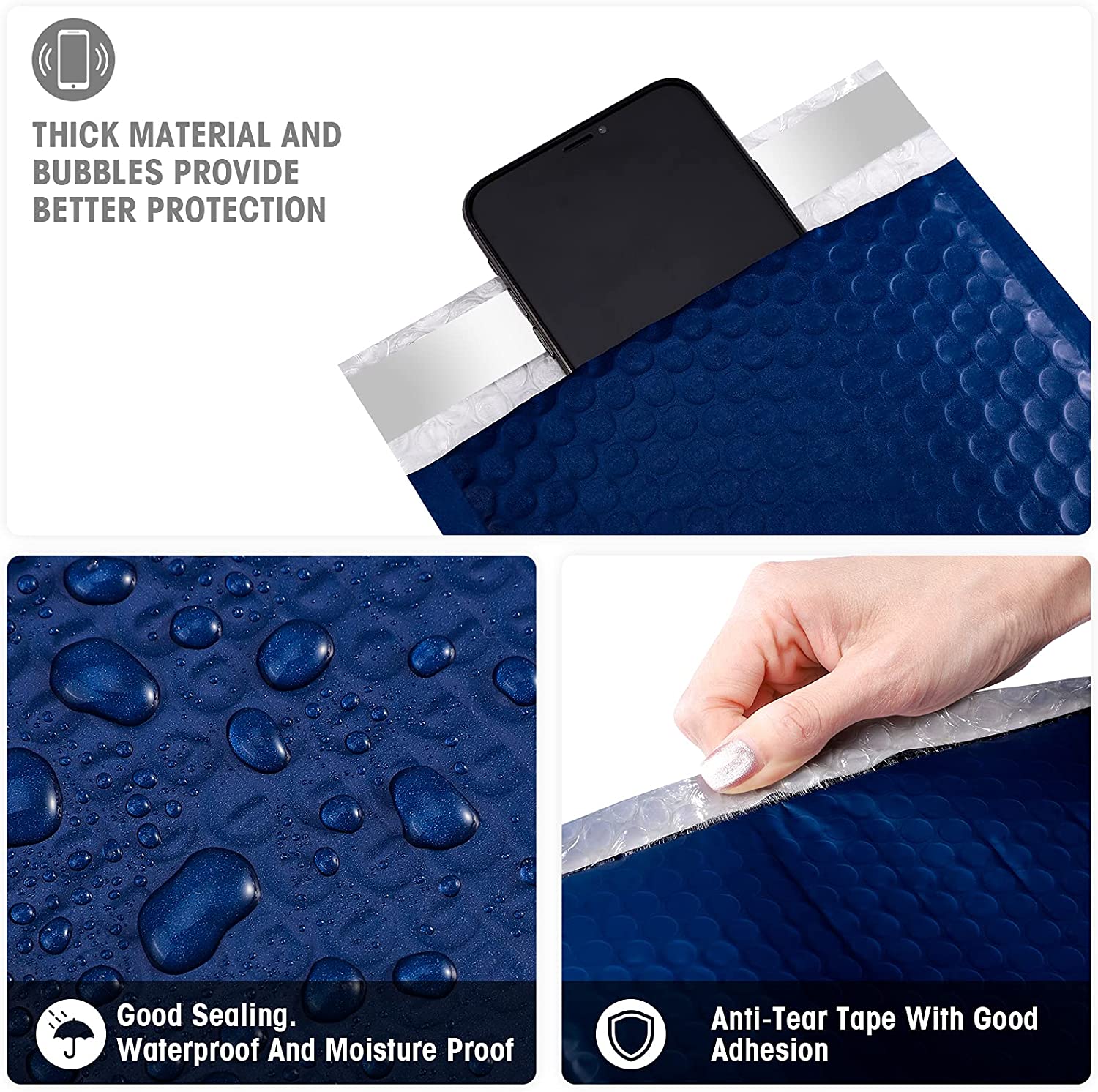 6x10 Bubble-Mailer Padded Envelope | Navy blue