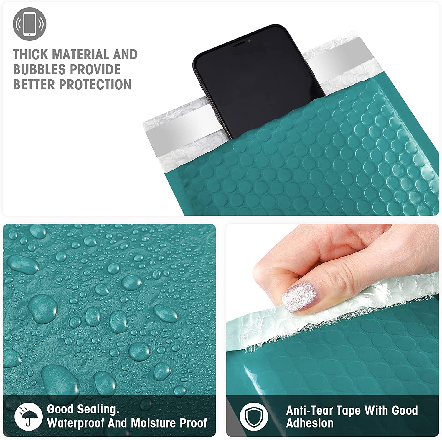 6x10 Bubble-Mailer Padded Envelope | Turquoise Green