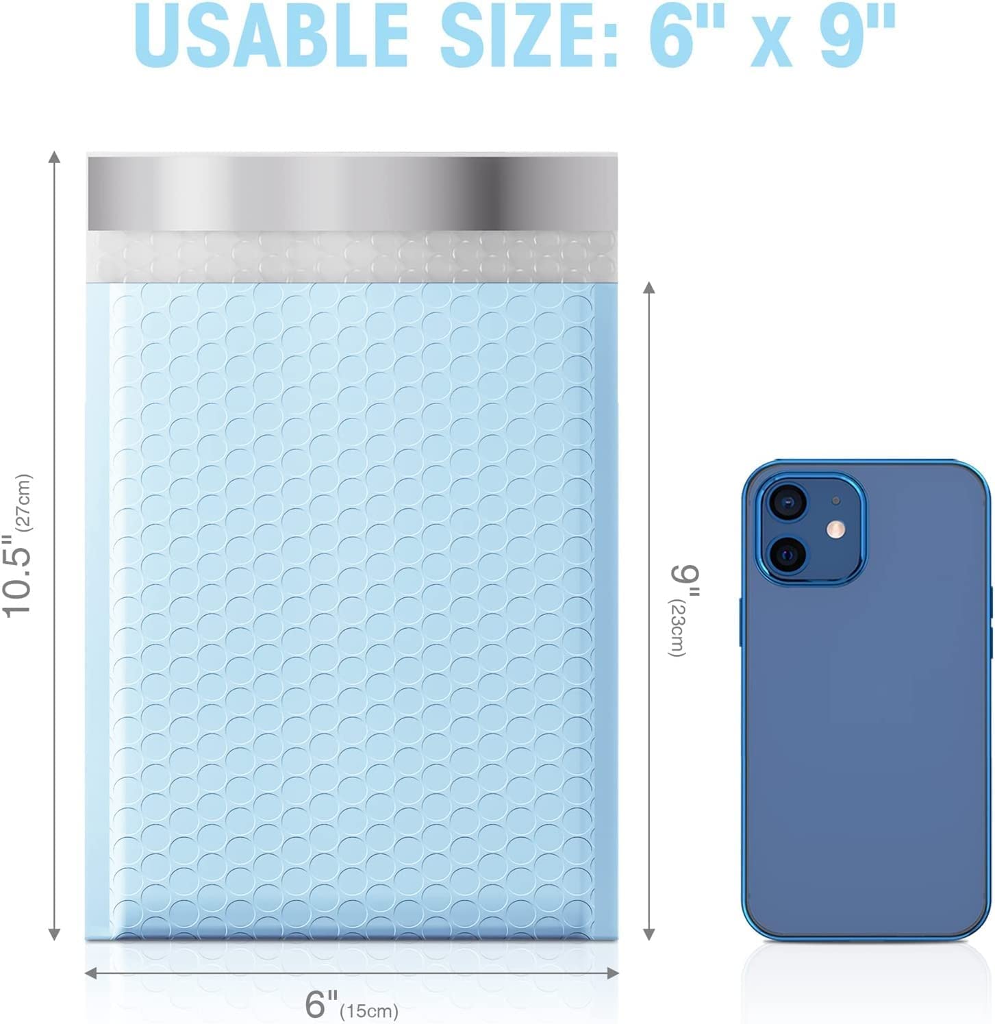 6x10 Bubble-Mailer Padded Envelope | Light Blue
