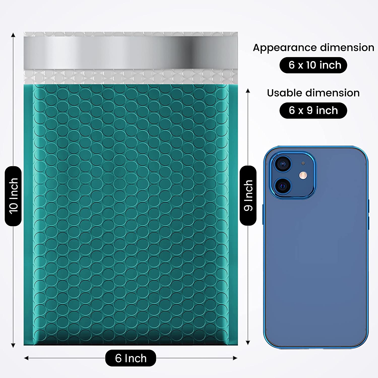 6x10 Bubble-Mailer Padded Envelope | Forest green