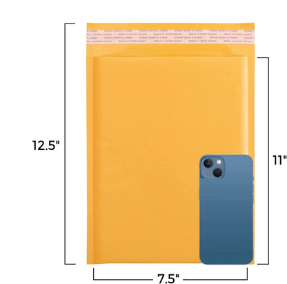 7.25x12 Kraft Bubble-Mailer Padded Envelope Yellow