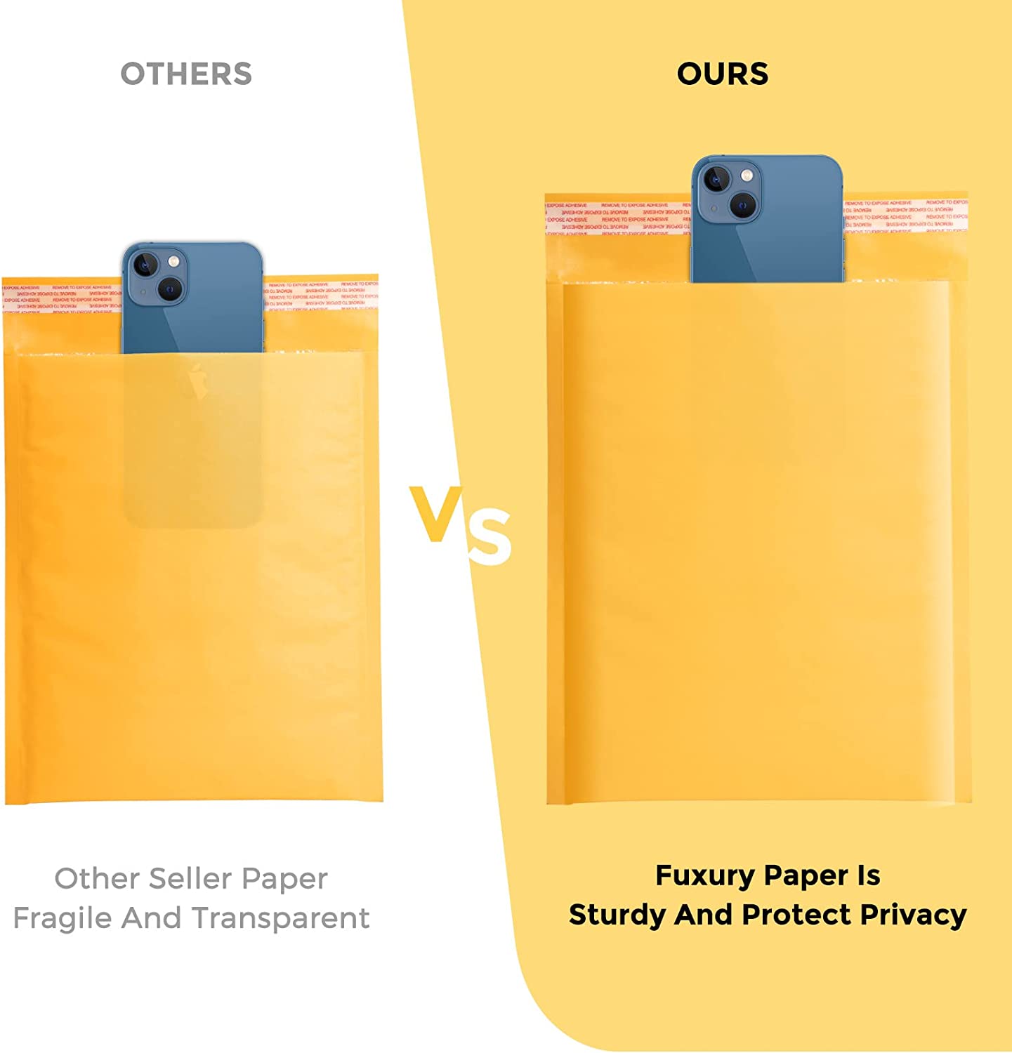 7.25x12 Kraft Bubble-Mailer Padded Envelope Yellow