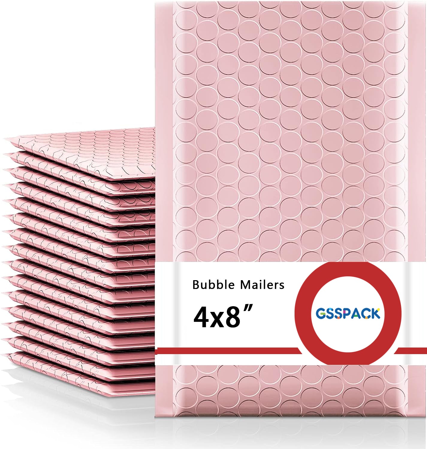 GSSPACK 4x8 Bubble-Mailer Gepolsterter Umschlag | Sakura-Rosa