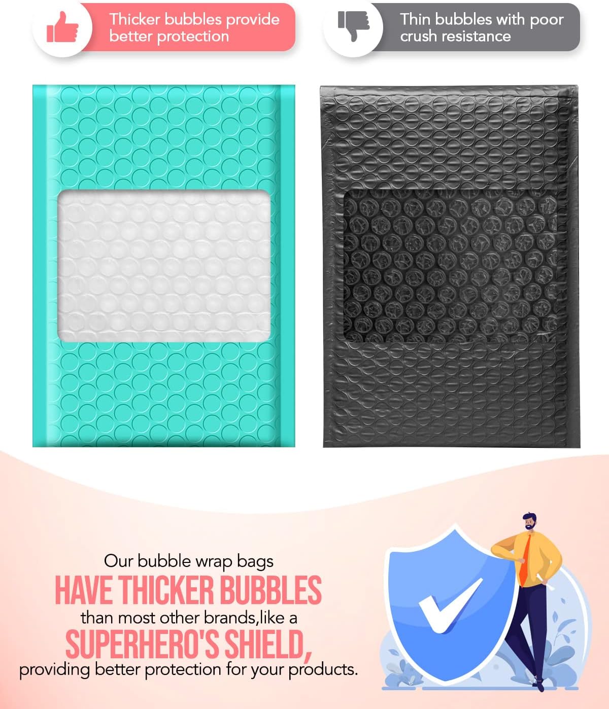 GSSPACK 4x8 Bubble-Mailer Padded Envelope | Teal