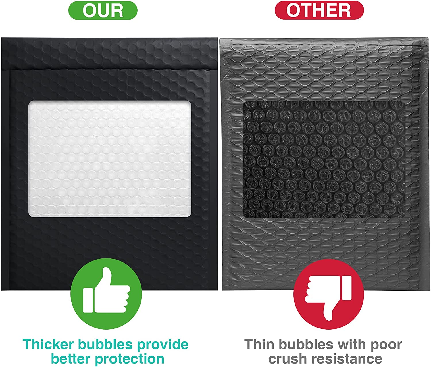 8.5x12 Bubble-Mailer Padded Envelope | Black
