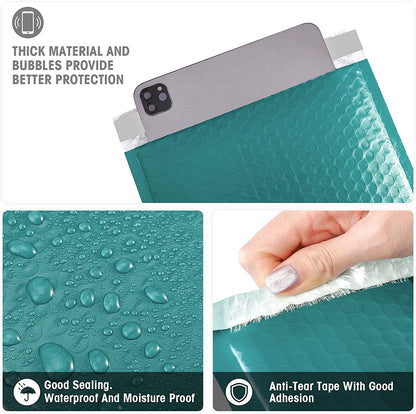 8.5x12 Bubble-Mailer Padded Envelope | Turquoise Green
