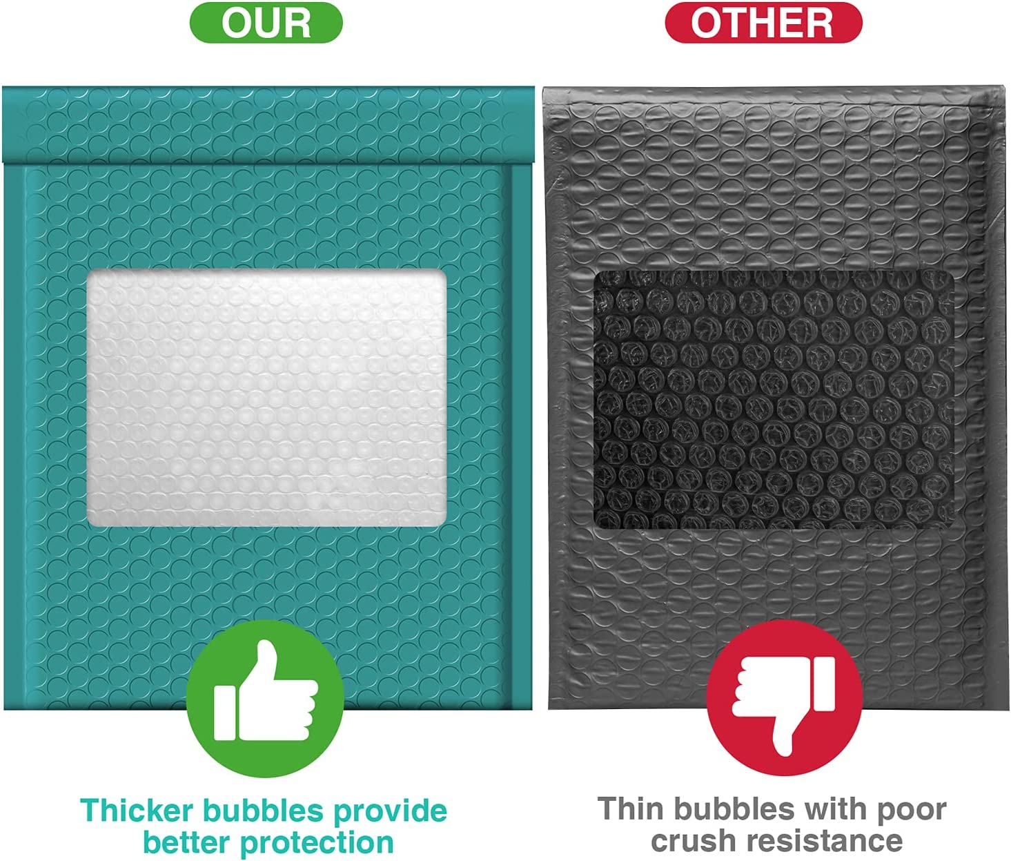 8.5x12 Bubble-Mailer Padded Envelope | Turquoise Green