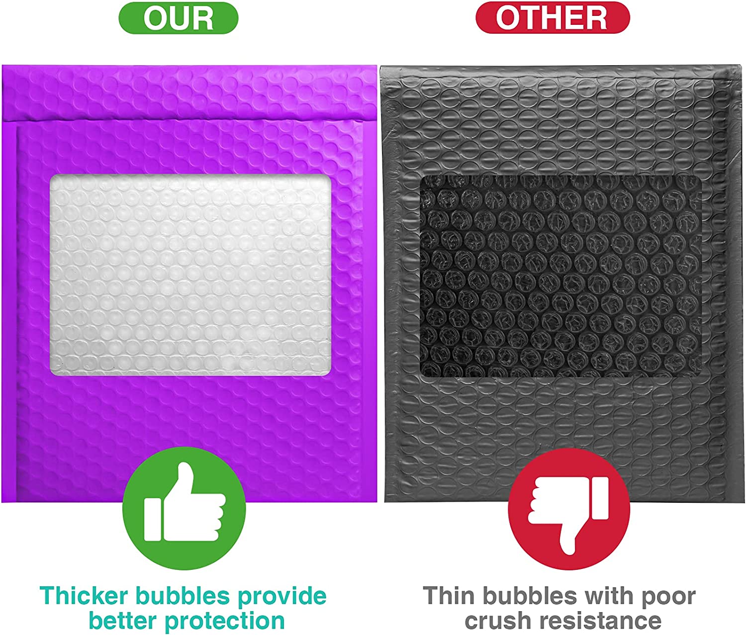 8.5x12 Bubble-Mailer Padded Envelope | Purple