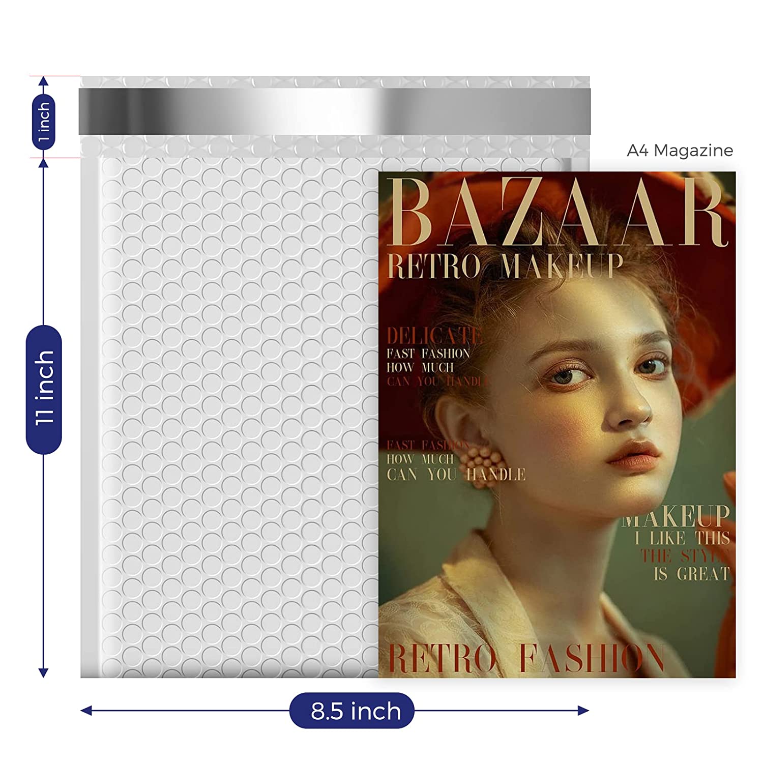 8.5x12 Bubble-Mailer Padded Envelope | White