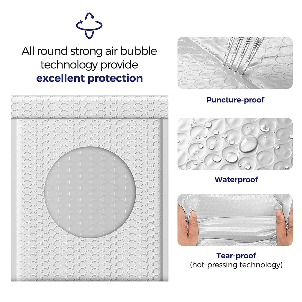 8.5x12 Bubble-Mailer Padded Envelope | White
