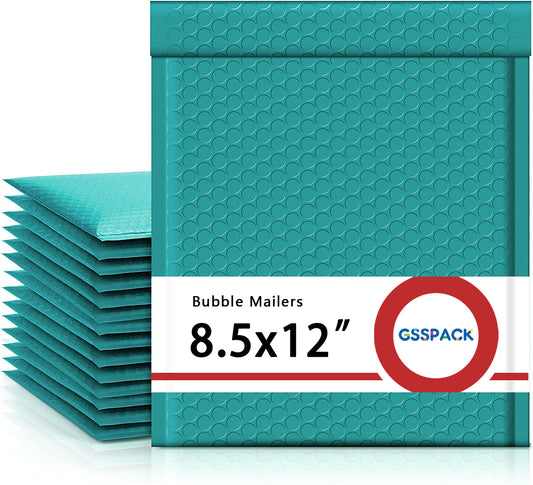 GSSPACK 8.5x12 Bubble-Mailer Padded Envelope | Turquoise Green